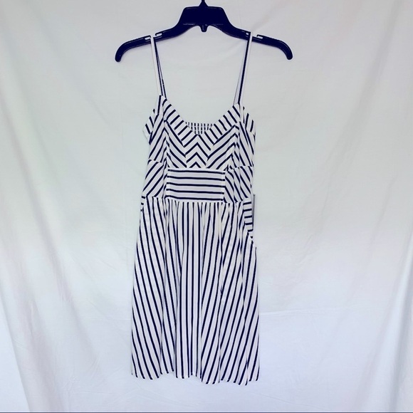 Express spaghetti strap sundress with pockets! Xs blue and white stripes nwt - Picture 1 of 7